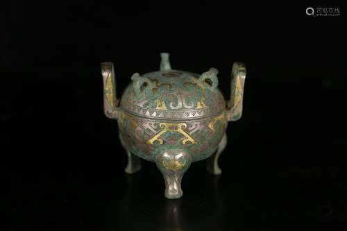 A Bronze Ware Censer With Gold&Silver