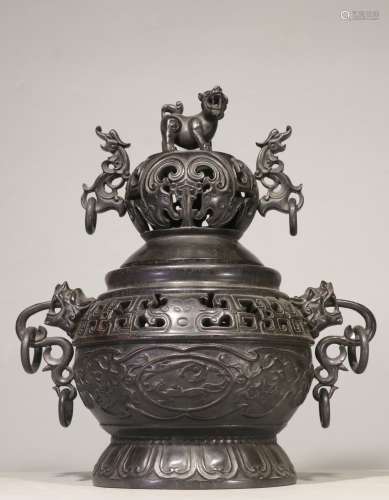 A Rosewood Dragon Carving Censer Ornament