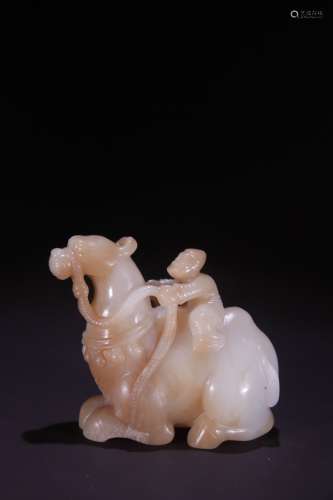 A Hetian Jade Camel&Figure Ornament
