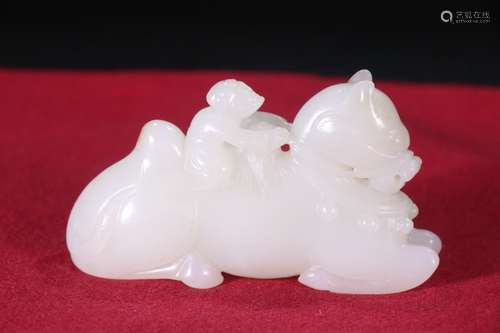 A Hetian Jade Figure&Horse Ornament