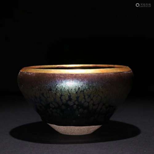 A Porcelain Jian Kiln Bowl With Gold