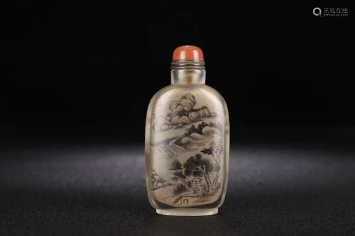 A Colored Glaze Landscape Snuff Bottle