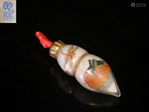 A Colored Glaze Snuff Bottle With Gold Painting