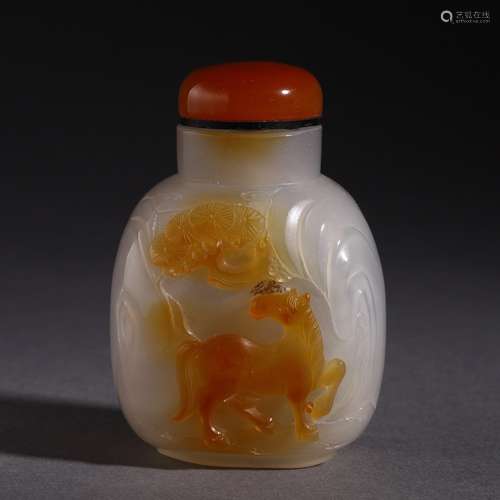 An Agate Horse Snuff Bottle