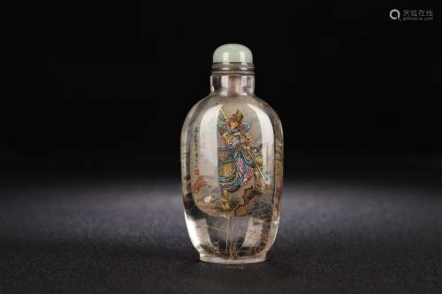 A Crystal Monkey Painting Snuff Bottle