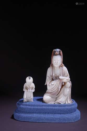 A Furong Stone Guanyin Ornament