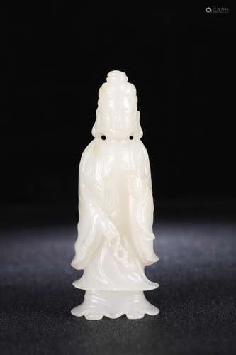 A Hetian Jade Guanyin Statue