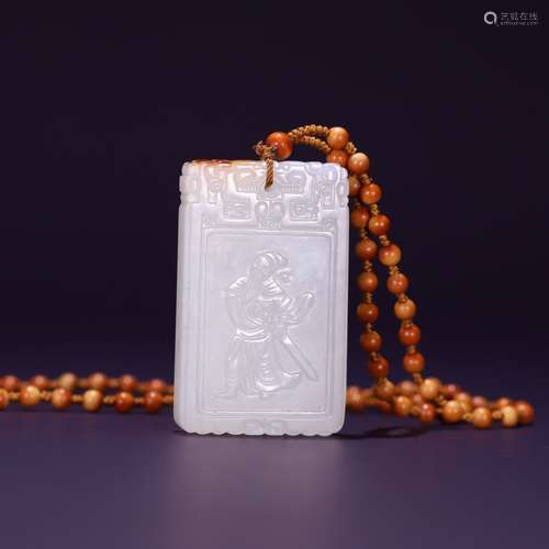 A Hetian Jade Figure-Story Pendant