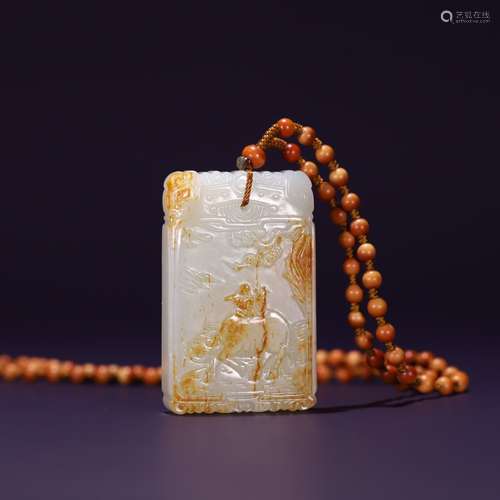 A Hetian Jade Figure-Story Pendant