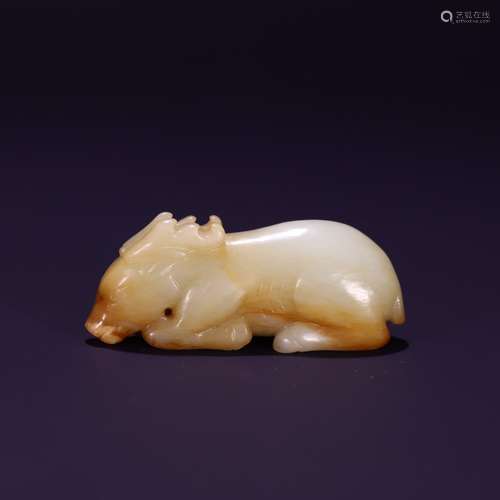 A Hetian Jade Deer Shaped Ornament