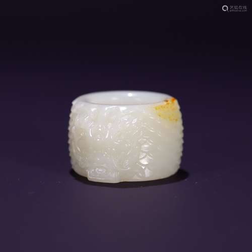 A Hetian Jade Dragon Thumb Ring