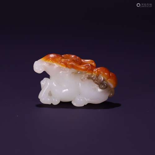 A Hetian Jade Deer Shaped Ornament