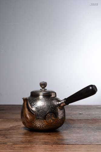 A Silver Pot With Partly Gilding