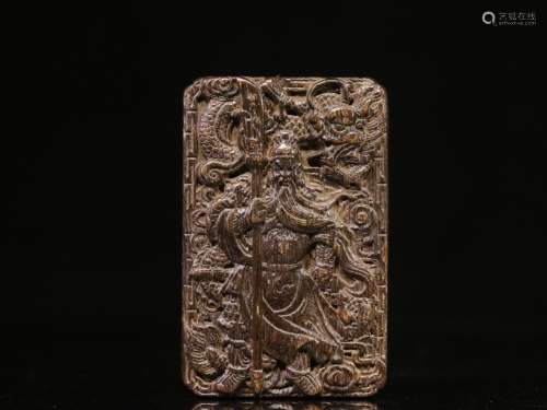 An Agarwood Figure-Carving Pendant