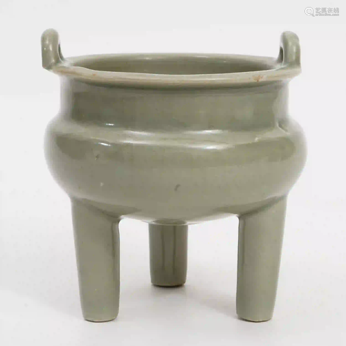 Three-legged Longquan Celadon Furnace, Song Dynasty