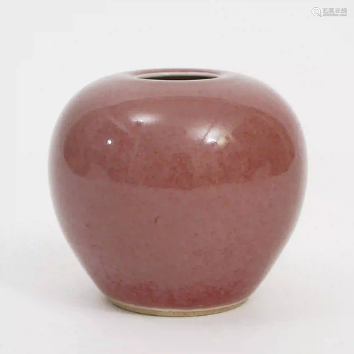 A Red-glazed Apple-shaped Jar, Late Qing Dynasty