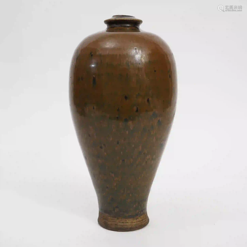 A Cizhou-kiln Hare's Fur Plum Jar, Jin Dynasty