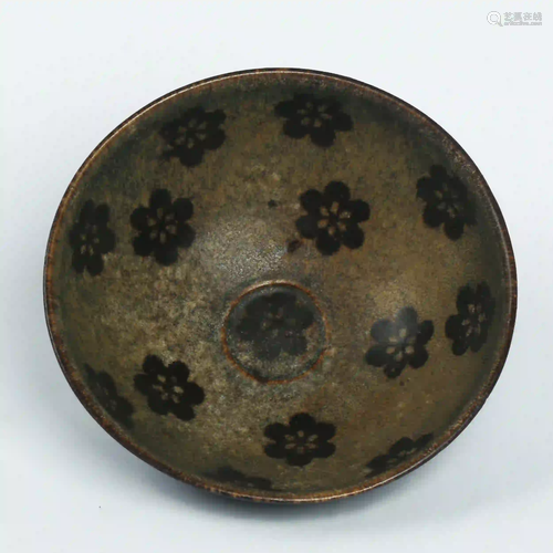 A Large Bowl with Plum Blossom Design from Jizhou Kiln,