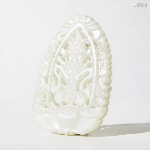 A Piece of Hetian White Jade Pendant, Qing Dynasty