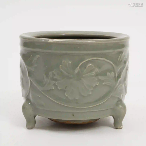 A Longquan Celadon Furnace with Three Legs, Yuan