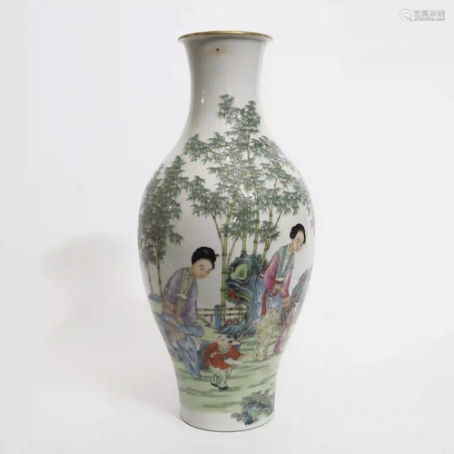 A Pastel Character Olive Bottle, Republic of China