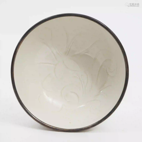 A Ding-kiln Carved Flower Bowl, Jin Dynasty