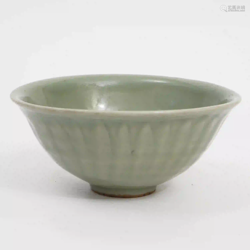 A Longquan Celadon Lotus Bowl, Yuan Dynasty