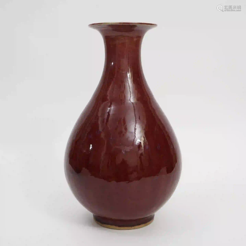 A Red-glazed Bottle, Late Qing Dynasty