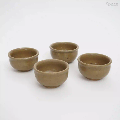 A Set of Longquan-kiln Beige-glazed Tea Cups, Yuan