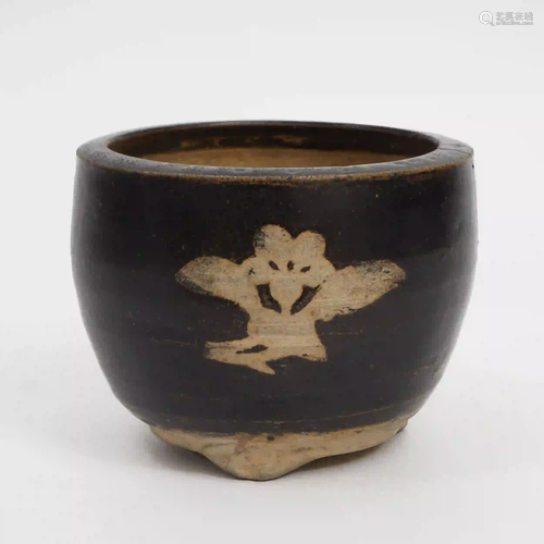 A Black-glazed Flower Incense Burner from Jizhou Kiln,