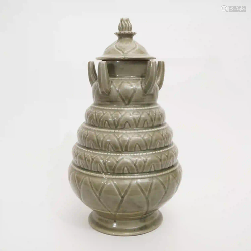 A Five-tube Tower Jar, Northern Song Dynasty