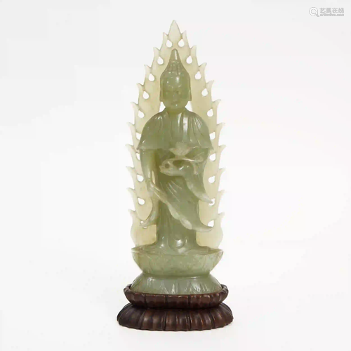 A Sapphire Buddha Statue, Mid Qing Dynasty