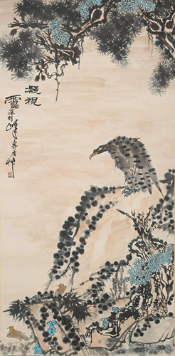 A SCROLL PAINTING BY PAN TIAN SHOU