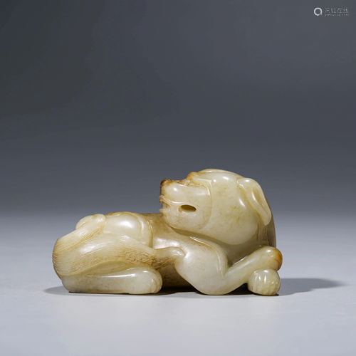 A CHINESE WHITE JADE ANIMAL