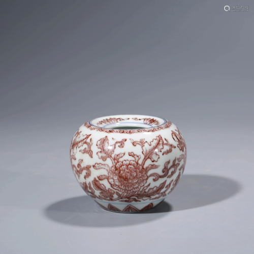 A CHINESE COPPER-RED-GLAZED WASHER, KANGXI MARK