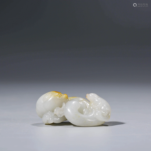 A CHINESE WHITE JADE ANIMAL