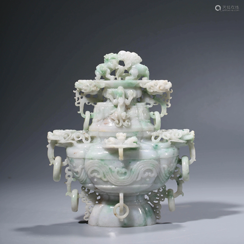 A CHINESE JADEITE INCENSE BURNER