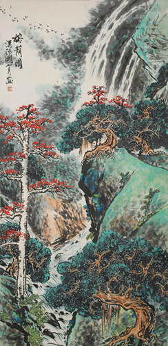 A SCROLL PAINTING BY GUAN SHAN YUE