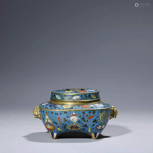 A CHINESE CLOISONNE ENAMEL INCENSE BURNER