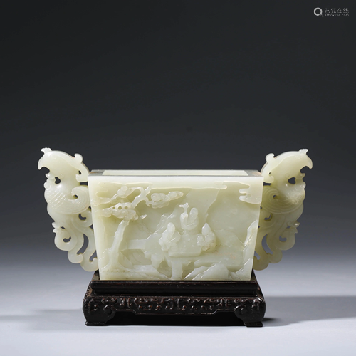 A CHINESE WHITE JADE INCENSE BURNER & STAND