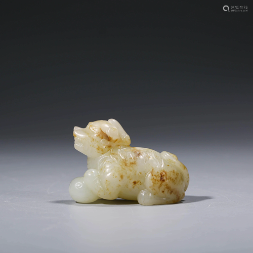 A CHINESE WHITE JADE ANIMAL