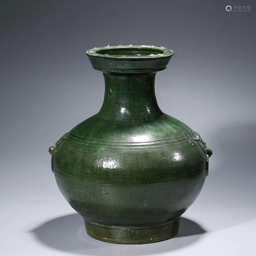 A CHINESE GREEN-GLAZED VASE, ZUN