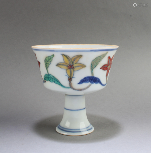 Chinese Porcelain Stem Bowl