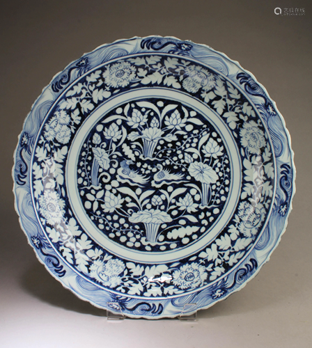 Chinese Blue & White Porcelain Charger