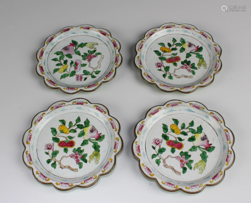 A Group of Four Porcelain Saucers