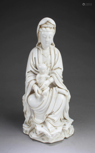 Chinese Blanc De Chine Guanyin Statue