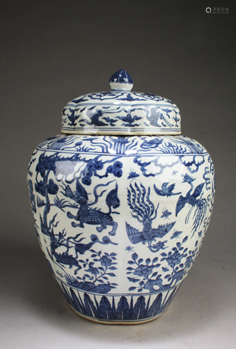 Chinese Blue & White Porcelain Jar