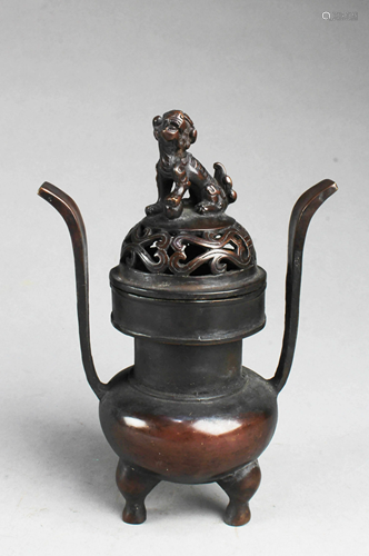 Chnese Bronze Censer With Lid