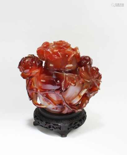 Chinese Carved Agate Container