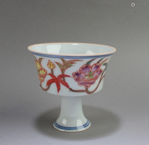 Chinese Porcelain Stem Bowl